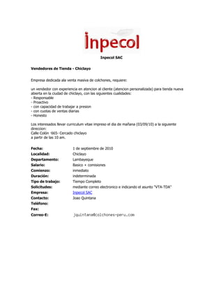 Convocatorias de personal (02 set-10)