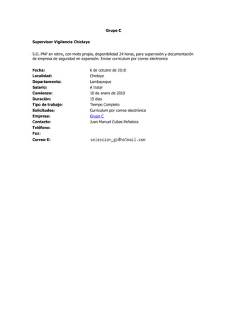 Convocatorias de personal (06 oct-10)