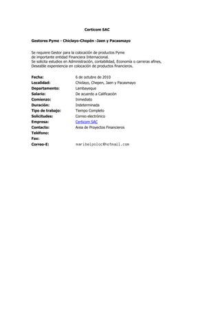 Convocatorias de personal (06 oct-10)