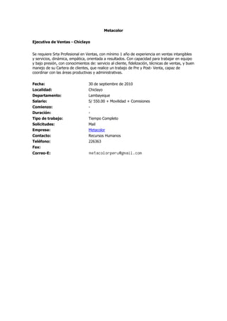 Convocatorias de personal (06 oct-10)