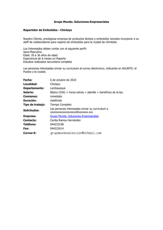 Convocatorias de personal (06 oct-10)