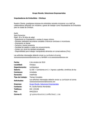 Convocatorias de personal (06 oct-10)