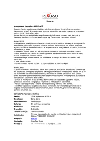 Convocatorias de personal (17 set-10)