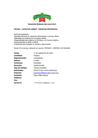 Convocatorias de personal (17 set-10)