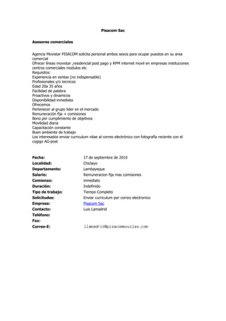 Convocatorias de personal (17 set-10)