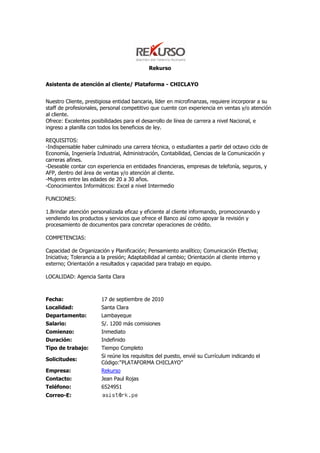 Convocatorias de personal (17 set-10)