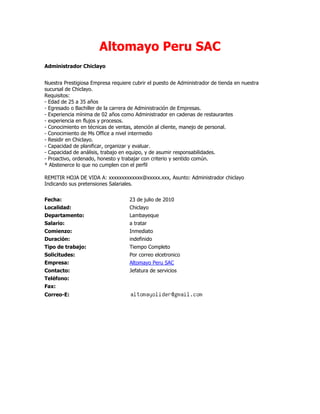 Convocatorias de personal (23 07-10)