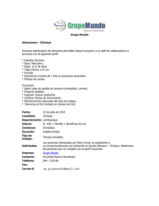 Convocatorias de personal (23 07-10)