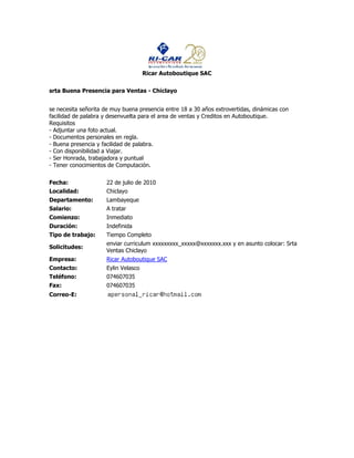 Convocatorias de personal (23 07-10)