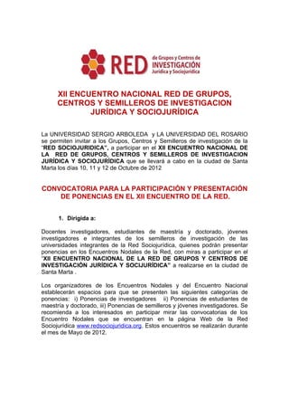 Convocatoria xi i encuentro_red