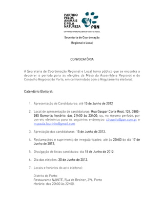 Secretaria de Coordenação
                                 Regional e Local




                                 CONVOCATÓ...