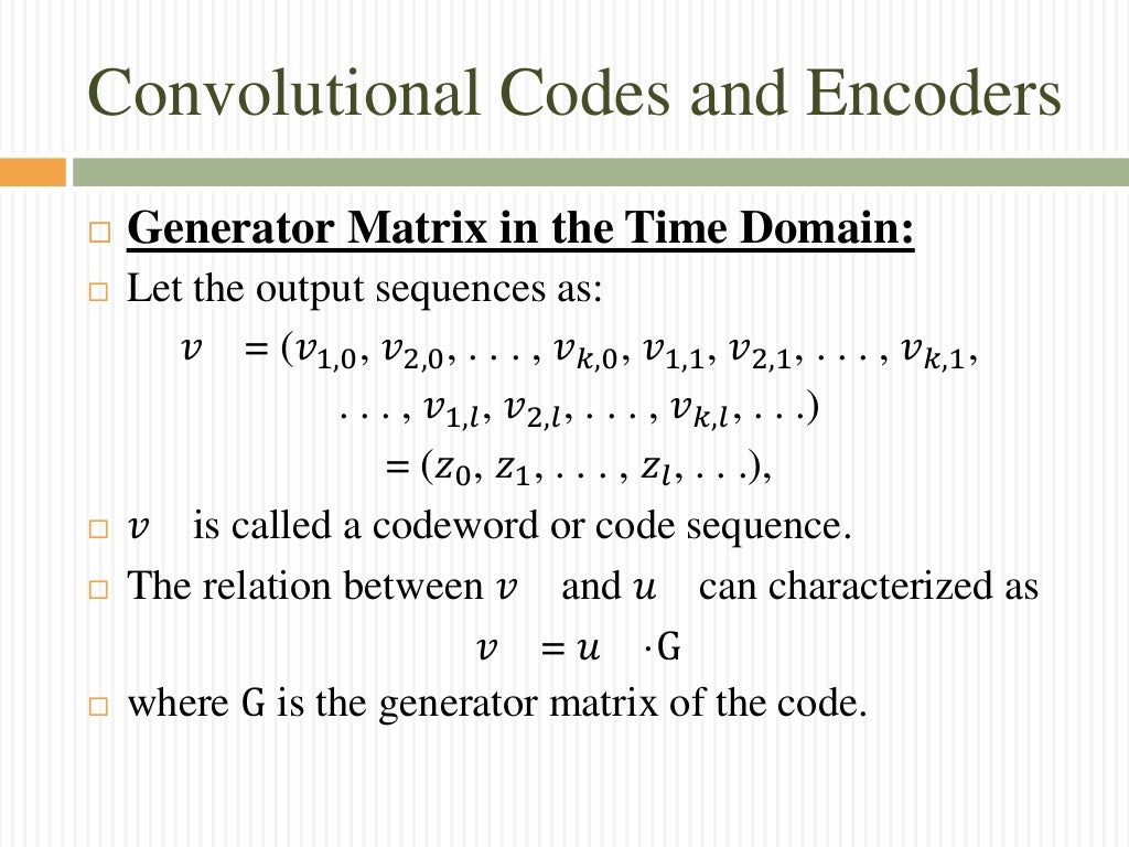 Convolutional codes