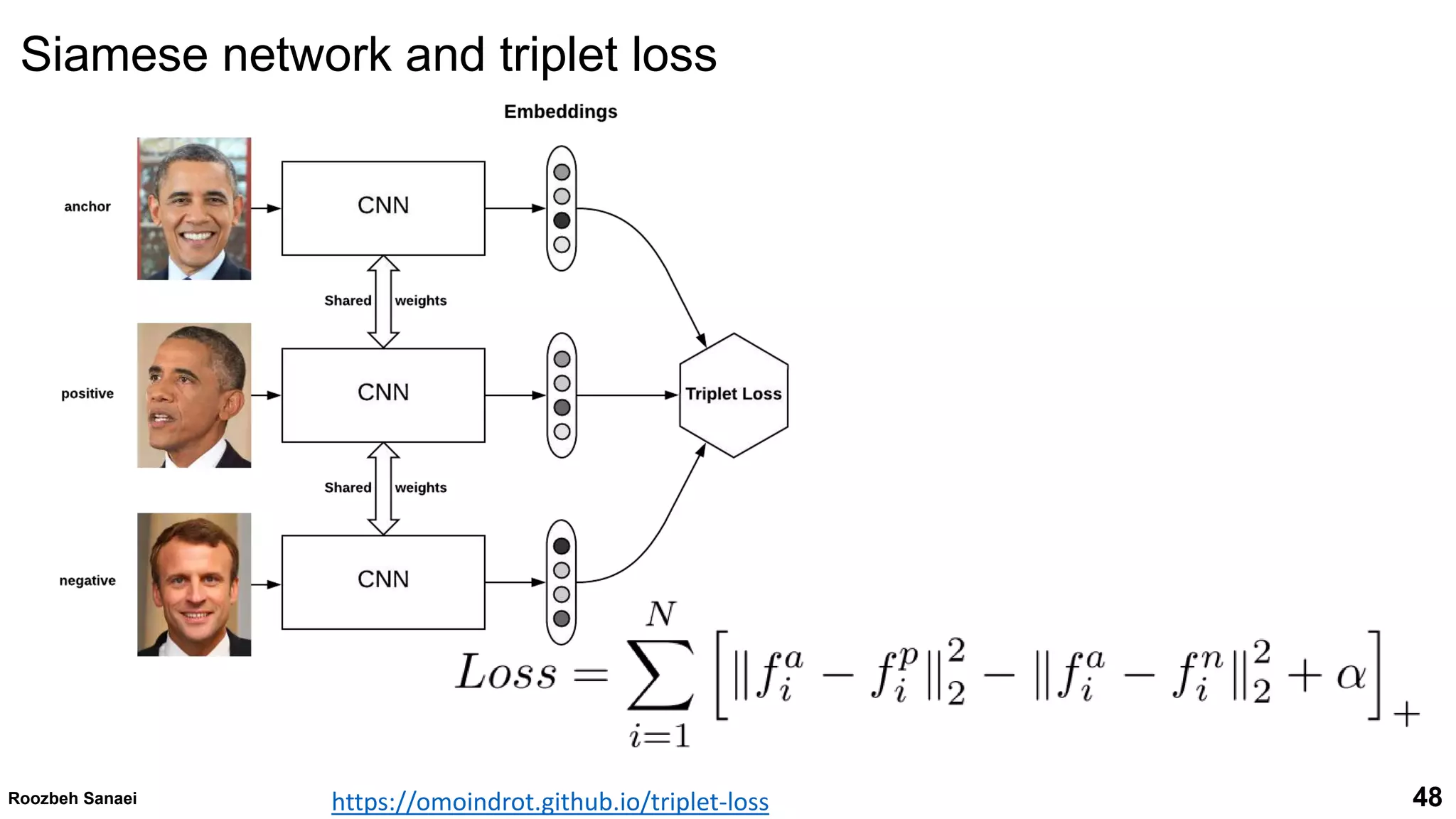 Roozbeh Sanaei 48
48
Roozbeh Sanaei
Siamese network and triplet loss
https://omoindrot.github.io/triplet-loss
 