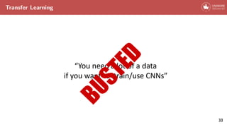 Transfer Learning
“You need a lot of a data
if you want to train/use CNNs”
33
 
