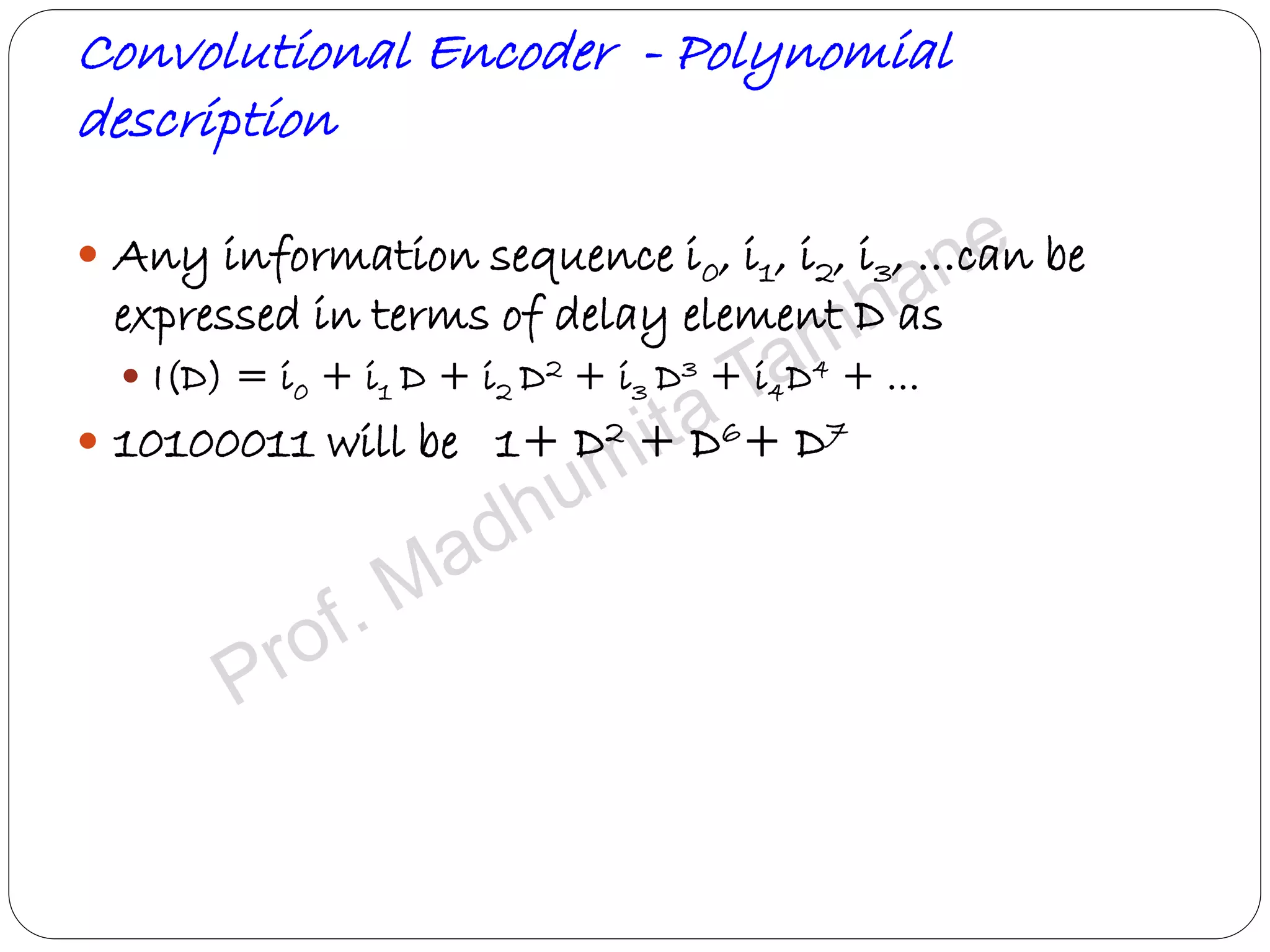 Convolution codes - Coding/Decoding Tree codes and Trellis codes for ...