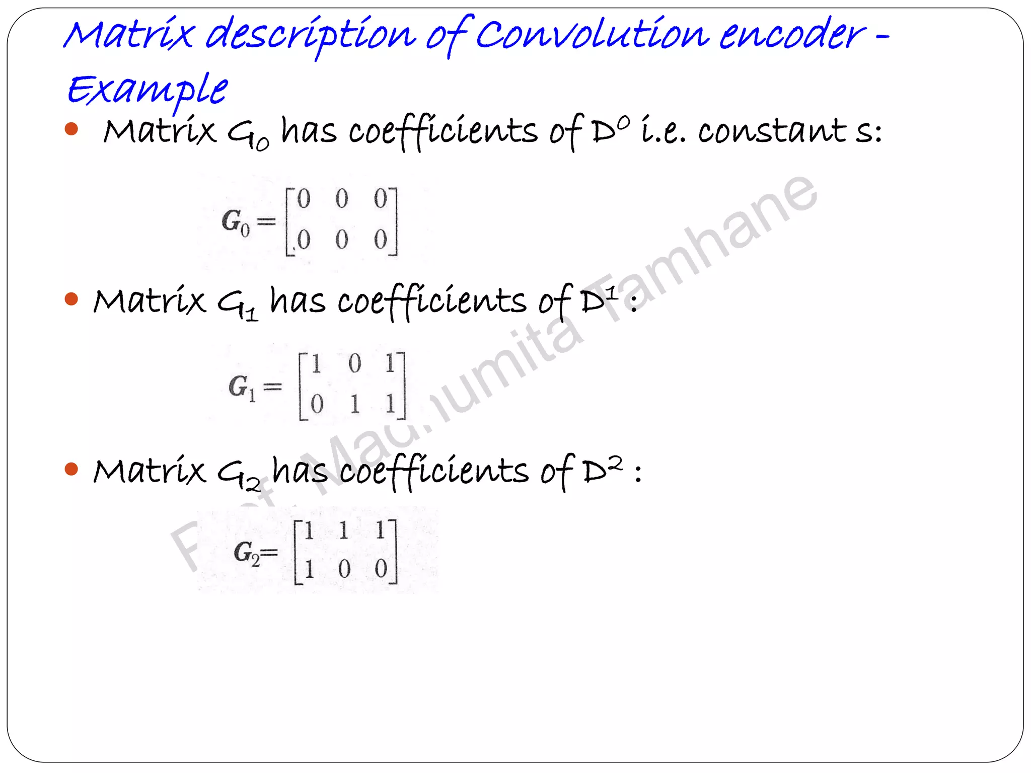 Convolution codes - Coding/Decoding Tree codes and Trellis codes for ...