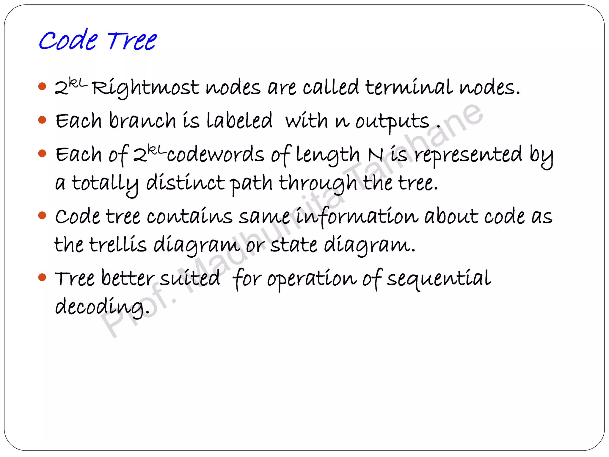 Convolution codes - Coding/Decoding Tree codes and Trellis codes for ...