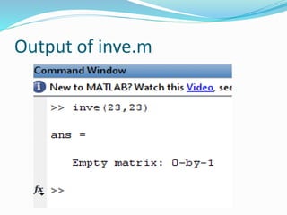 Output of inve.m
 