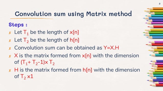 Convolution sum using graphical and matrix method