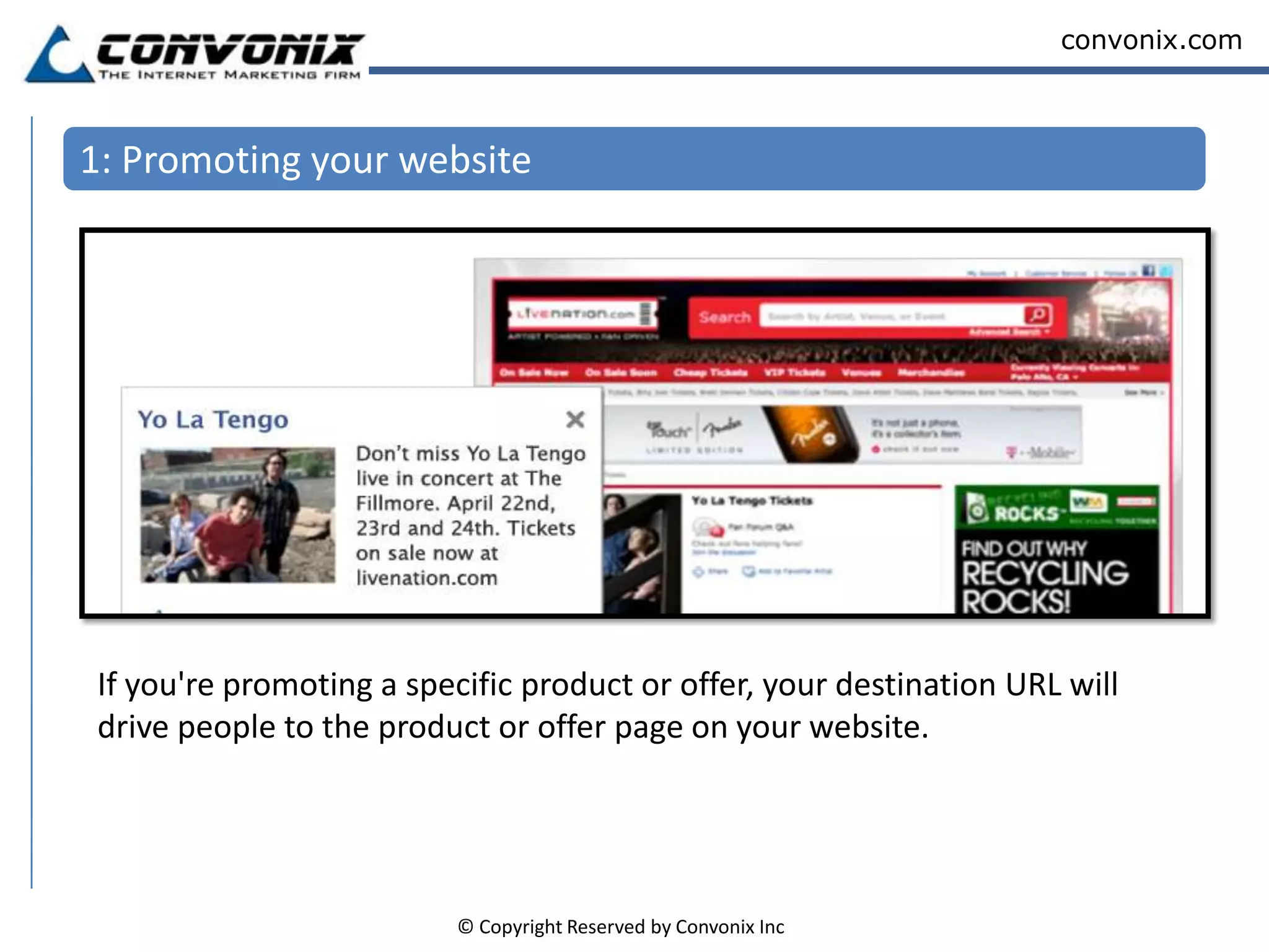 Types Of Ads    Facebook Ads allow you to easily advertise a destination on Facebook such as Your own website