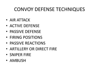 Convoy defense techniques | PPTX