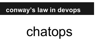 conway’s law in devops
chatops
 