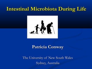 Intestinal Microbiota During LifeIntestinal Microbiota During Life
Patricia ConwayPatricia Conway
The University of New South WalesThe University of New South Wales
Sydney, AustraliaSydney, Australia
 