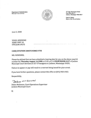 08/02/08 LETTER TO CONGRESSMAN JOHN CONYERS