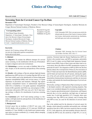 Screening Tests for Cervical Cancer Up-To-Date | PDF