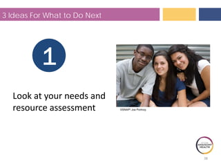 38
©SNAP! Joe Portnoy
3 Ideas For What to Do Next
1
Look at your needs and
resource assessment
 