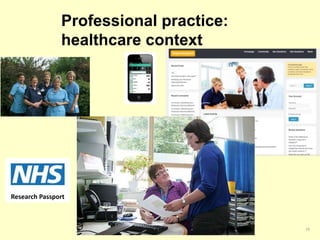 Professional practice: 
healthcare context 
19 
Research Passport 
 