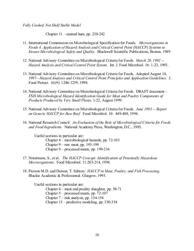 HACCP PLAN COOKED MEATNOT SHELF STABLE