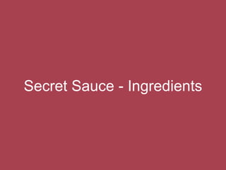 Secret Sauce - Ingredients
 