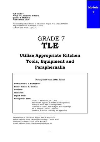 cookery 7 Identify kitchen tools, utensils and equipment in the kitchen.pdf