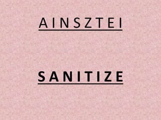 A I N S Z T E I
S A N I T I Z E
 