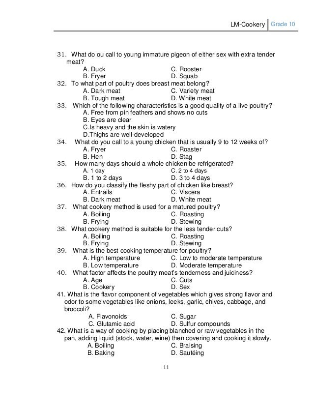 Learning Module Cookery Grade 10