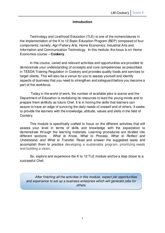 Learning Module Cookery G9