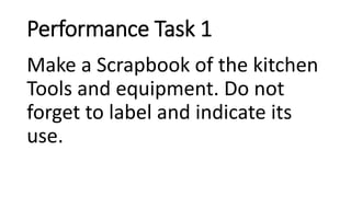 Scrap Book Performance Task Example cookery grade level 45678e456903409876345 | PPTX