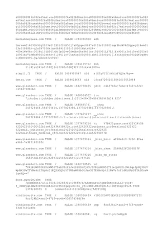 s0000000f6x082a65mslvos0000000f6x082b8hmslvos0000000f6x082a66mslvos0000000f6x082
a67mslvos0000000f6x0800c0mslvos0000000f6x082a0tmslvos0000000f6x0828n9mslvnc00000
00h6x0828namsk4eu0000000k6x082a0vmslvos0000000f6x082bvvmslvos0000000f6x0828nbmsc
yi10000000o6x082a0umslvot0000000e6x082ai6mslvos0000000f6x082ai7mslvos0000000f6x0
80caamslvos0000000f6x082ai5mspnwo000000056x0528jhmslvos0000000f6x082ai8mslvos000
0000f6x082aiimry43n000000186x082b7imslvos0000000f6x082a0amry3dy0000001d6x08
media6degrees.com TRUE / FALSE 1394396900 adh
2mrzwm516090h92g0103r010901fIhB5Gj7x00pqeo0h97a0103r010901egr9kcWPA00ppeg0i4em01
03r010901M+qZoTH7I00m1gv0h99i0103r010901MztmYSP+
+00m16w0hoj0018c1010901MRYDpGSvw00m0bn0hx9h01art010901Lf7LZIfr900lz2n0i5wx0203r0
10901kcVSRNd480002xk6c4010901ioYGkbAua0000000iah60103r010101kYoX5A0sa0002u60gdvc
018be010901jQJuESue3000107
media6degrees.com TRUE / FALSE 1394135702 lbh
11c41vk041m31060j8vi2060c060j9f1101rkakk100ha
simpli.fi TRUE / FALSE 1408995047 uid riXZyVITfdBGcAFPQOa/Ag==
dmtry.com TRUE / FALSE 1408823663 aid C0cad72642013082010552064
www.glassdoor.com TRUE / FALSE 1692738455 gdId c4457b5a-7ebe-4749-a32e-
c474d7208cb9
www.glassdoor.com TRUE / FALSE 1408914522 trs
"jobalert:jobAlertAlert:email:2013-08-20+09%3A09%3A39.825"
www.glassdoor.com TRUE / FALSE 1440465761 __utma
249728464.584705614.1377029380.1377029380.1377029380.1
www.glassdoor.com TRUE / FALSE 1377425297 __utmz
249728464.1377029380.1.1.utmcsr=(direct)|utmccn=(direct)|utmcmd=(none)
www.glassdoor.com TRUE / FALSE 1377479314 ht %7B%22quantcast%22%3A%5B
%22D%22%5D%2C%22bizo%22%3A%5B%22micro%22%2C%22business_professional%22%2C
%22small_business_professional%22%2C%22healthcare%22%2C
%22healthcare_medical_offices%22%2C%22virginia%22%5D%7D
www.glassdoor.com TRUE / FALSE 1377479314 _bizo_bzid af68e2c9-9c92-4faa-
a966-7e91716510fc
www.glassdoor.com TRUE / FALSE 1377479314 _bizo_cksm 25B8A22FCE03017F
www.glassdoor.com TRUE / FALSE 1377479316 _bizo_np_stats
1640%3D156%2C3528%3D156%2C155%3D1797%2C
www.glassdoor.com TRUE / FALSE 1692738525 uc
"ZXlKcWN5ZXlKcWN5STZabUZzYzJVc0lDSnFjMVJ5ZEcxMGN5STZleUpHU2lJNklqa3pNQ3hUV
WpBM1UwTTVNeXc1TXpRc01EQXdOQ0o5TENBaWRXbGtJam93TENBaVptSlNaVzFsYldKbGNpSTZkSEoxW
lgwPQ=="
docs.google.com TRUE
/comments/u/113633135268301408888/d/AAHRpnXvZjqBb6mKn6TLLI2-yosk-
f_3NWPpg4dWw84YFSD1nfJon5CFhnYgwguUbISo_y8IJXN8LM8ZYq8IAi-6U5TkspvP02A TRUE
1378260055 S comments=ElIlIbCmEpZeLrAJfYt0DQ
vindicosuite.com TRUE / FALSE 1380056439 VINDICOAUDIENCEISSUEDIDENTITY
8cc524b2-aac2-47f5-aceb-53d57436df8e
vindicosuite.com TRUE / FALSE 1380056439 vpp 8cc524b2-aac2-47f5-aceb-
53d57436df8e
vindicosuite.com TRUE / FALSE 1536348941 ug OscttgorOeWppB
 