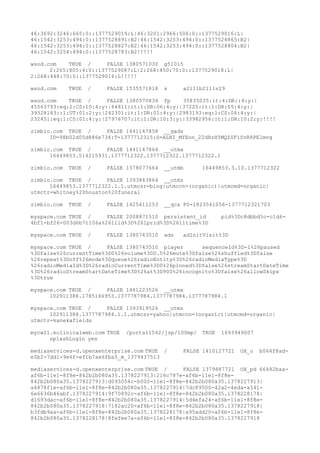 46:3692:3246:665:0::1377529019:L|46:3201:2966:506:0::1377529016:L|
46:1542:3253:494:0::1377528891:B2|46:1542:3253:494:0::1377528865:B2|
46:1542:3253:494:0::1377528827:B2|46:1542:3253:494:0::1377528804:B2|
46:1542:3254:494:0::1377528783:B2!!!!!
wsod.com TRUE / FALSE 1380571030 g51015
2:265:805:4:0::1377529087:L|2:268:450:70:0::1377529018:L|
2:268:448:70:0::1377529016:L!!!!!
wsod.com TRUE / FALSE 1535571818 s a2111b2111v29
wsod.com TRUE / FALSE 1380570834 fp 35835035:it:4:DR::4:y:|
45563793:eq:2:CS:10:4:y:|64811:it:1:DR:06:4:y:|37220:it:1:DR:05:4:y:|
39328183::1:UT:01:2:y:|242301:it:1:DR:01:4:y:|2983193:eq:1:CS:06:4:y:|
232451:eq:1:CS:01:4:y:|27976707:it:1:DR:10:3:y:|33982956:it:1:DR:10:2:y:!!!!
zimbio.com TRUE / FALSE 1441147858 __gads
ID=98b02d05d886e734:T=1377712315:S=ALNI_MYEon_22dHzH5MQZSFiSvR8PElmvg
zimbio.com TRUE / FALSE 1441147864 __utma
16449853.514215931.1377712322.1377712322.1377712322.1
zimbio.com TRUE / FALSE 1378077664 __utmb 16449853.3.10.1377712322
zimbio.com TRUE / FALSE 1393843864 __utmz
16449853.1377712322.1.1.utmcsr=bing|utmccn=(organic)|utmcmd=organic|
utmctr=whitney%20houston%20funeral
zimbio.com TRUE / FALSE 1425411253 __qca P0-1823541056-1377712321703
myspace.com TRUE / FALSE 2008871510 persistent_id pid%3Dc8dbbd5c-c1d6-
4bf1-bf26-003d6b71106a%26llid%3D%26lprid%3D%26lltime%3D
myspace.com TRUE / FALSE 1380743510 ads adInitVisit%3D
myspace.com TRUE / FALSE 1380743510 player sequenceId%3D-1%26paused
%3Dfalse%26currentTime%3D0%26volume%3D0.5%26mute%3Dfalse%26shuffled%3Dfalse
%26repeat%3Doff%26mode%3Dqueue%26radioEntity%3D%26radioMediaType%3D
%26radioMediaId%3D%26radioCurrentTime%3D0%26pinned%3Dfalse%26streamStartDateTime
%3D%26radioStreamStartDateTime%3D%26at%3D900%26incognito%3Dfalse%26allowSkips
%3Dtrue
myspace.com TRUE / FALSE 1441223526 __utma
102911388.1785166953.1377787984.1377787984.1377787984.1
myspace.com TRUE / FALSE 1393919526 __utmz
102911388.1377787984.1.1.utmcsr=yahoo|utmccn=(organic)|utmcmd=organic|
utmctr=kanekafields
mycw21.eclinicalweb.com TRUE /portal1542/jsp/100mp/ TRUE 1693949007
splashLogin yes
mediaservices-d.openxenterprise.com TRUE / FALSE 1410127721 OX_u b064f8ad-
e5b2-7dd1-9e6f-ef1b7ae6fba5_m_1379437513
mediaservices-d.openxenterprise.com TRUE / FALSE 1379887721 OX_pd 66482baa-
af6b-11e1-8f8e-842b2b080a35.1378227913|216c787e-af6b-11e1-8f8e-
842b2b080a35.1378227913|d095054c-b000-11e1-8f8e-842b2b080a35.1378227913|
a4878f1e-af6b-11e1-8f8e-842b2b080a35.1378227914|7dc89500-42a2-4eda-a541-
6e6636b46abf.1378227914|9f70892c-af6b-11e1-8f8e-842b2b080a35.1378228178|
d1693dac-af6b-11e1-8f8e-842b2b080a35.1378227914|5d4efa24-af6b-11e1-8f8e-
842b2b080a35.1378227918|7182ac20-af6b-11e1-8f8e-842b2b080a35.1378227918|
b3fdb9aa-af6b-11e1-8f8e-842b2b080a35.1378228178|a95add20-af6b-11e1-8f8e-
842b2b080a35.1378228178|8fefee7a-af6b-11e1-8f8e-842b2b080a35.1378227918
 