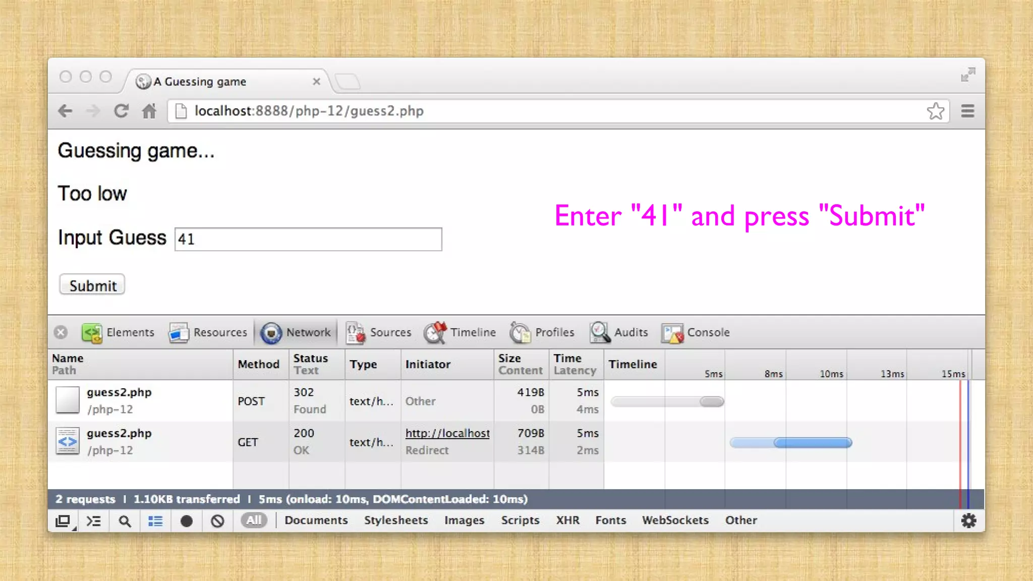Enter "41" and press "Submit"
 