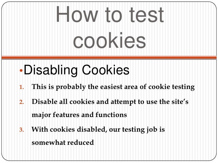 Cookies testing