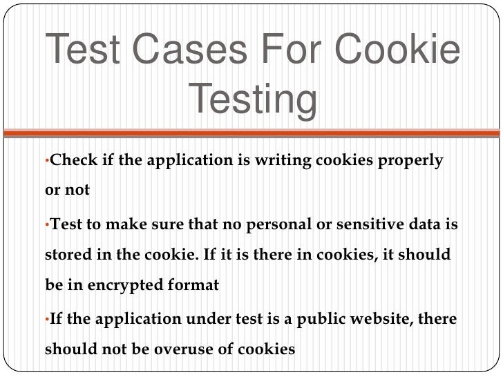 Cookies testing