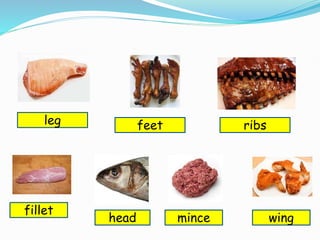 leg feet ribs
fillet
head mince wing
 