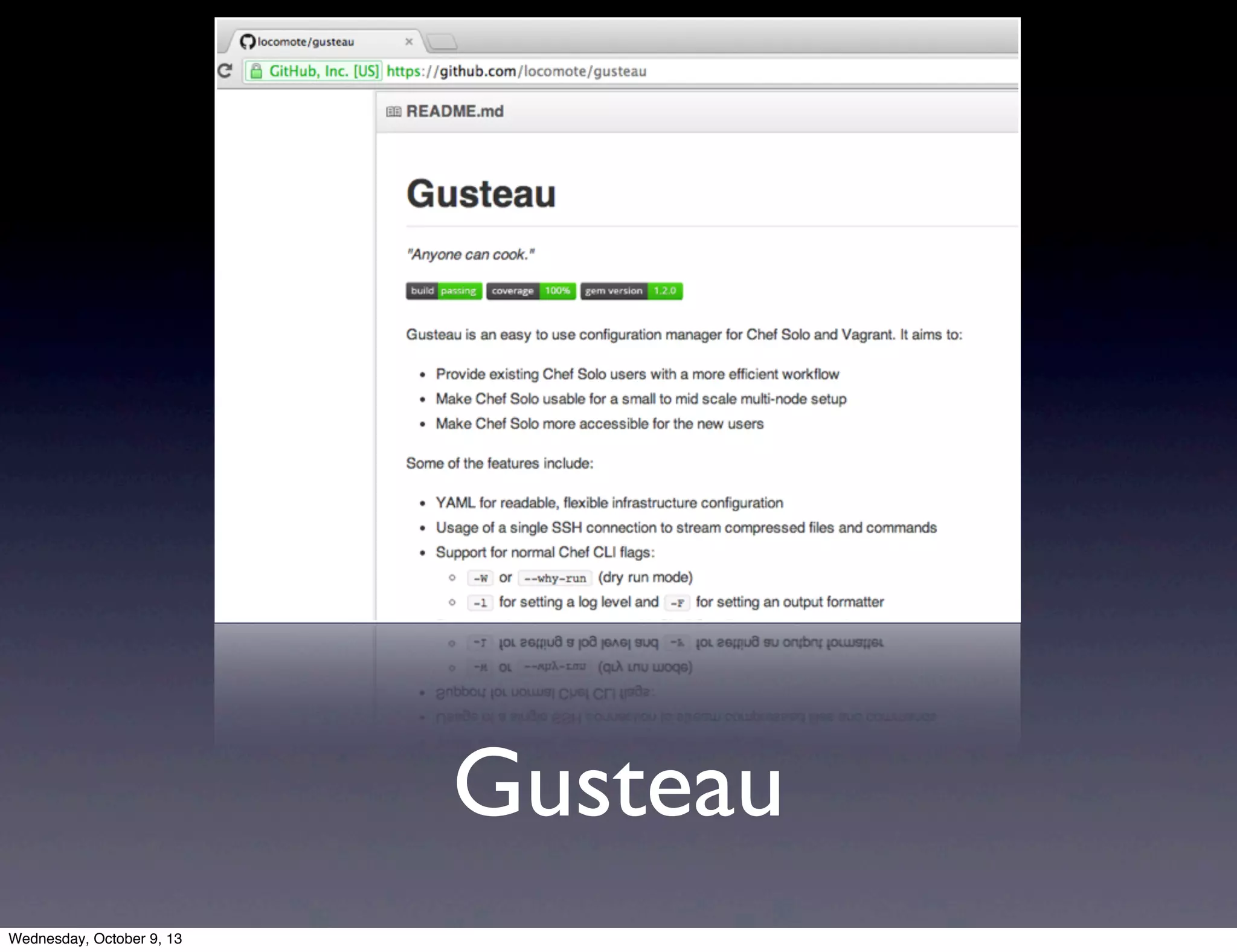 Gusteau
Wednesday, October 9, 13
 
