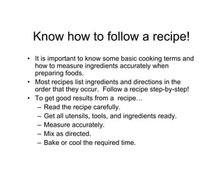 Kitchen Basics Becoming Familiar with th | PDF