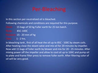 Cooking oil and ghee processing | PPTX