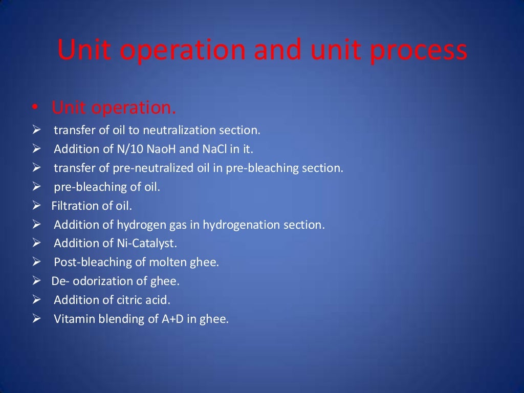 Cooking oil and ghee processing