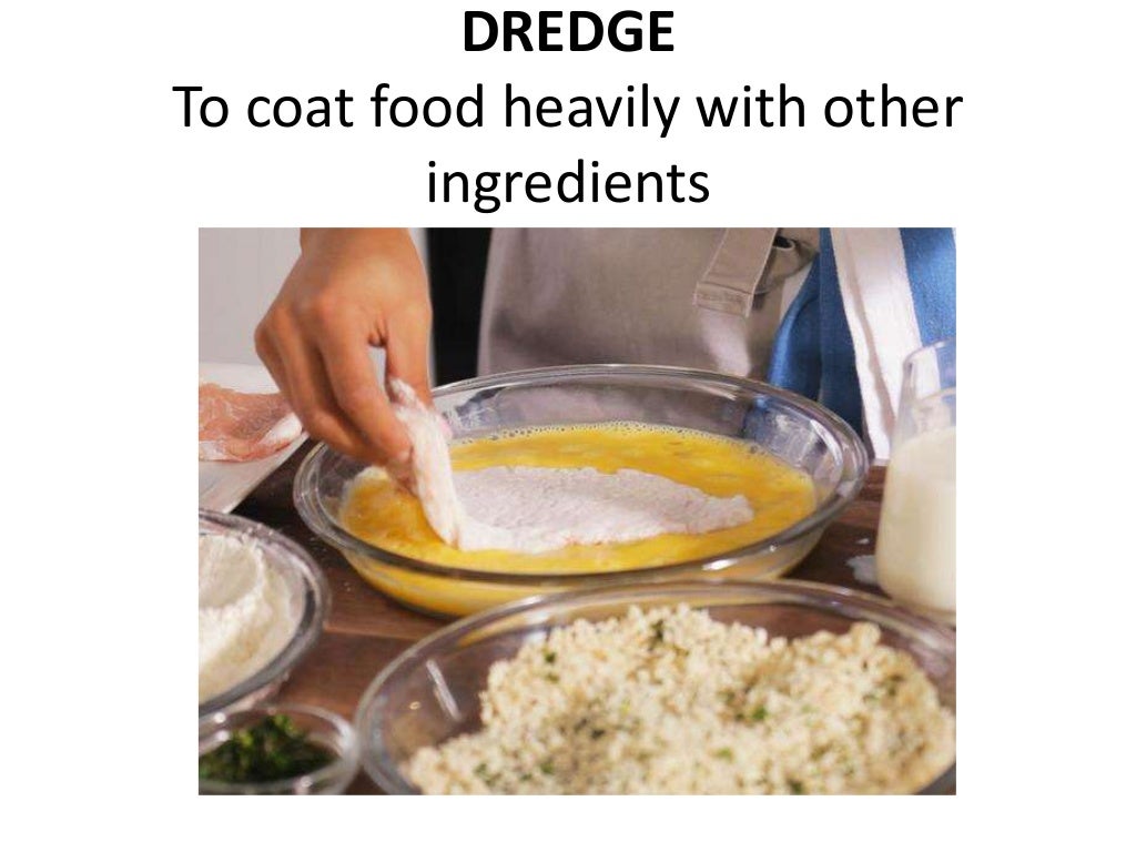 To heavily coat a food in certain ingredients