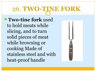 Two Line Fork Cooking utensils list that every kitchen needs | PPT